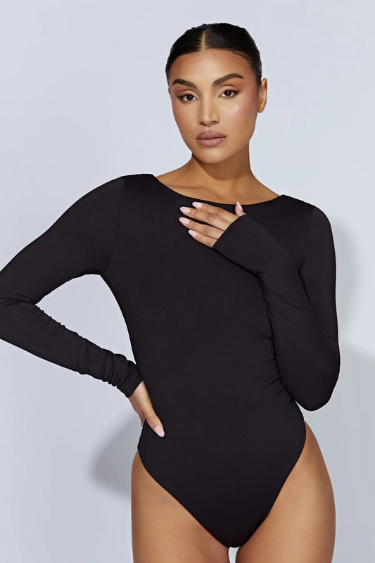 Cheyenne Long Sleeve Plunge Back Bodysuit