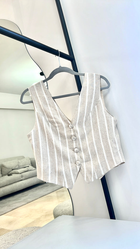 Sand Linen Vest