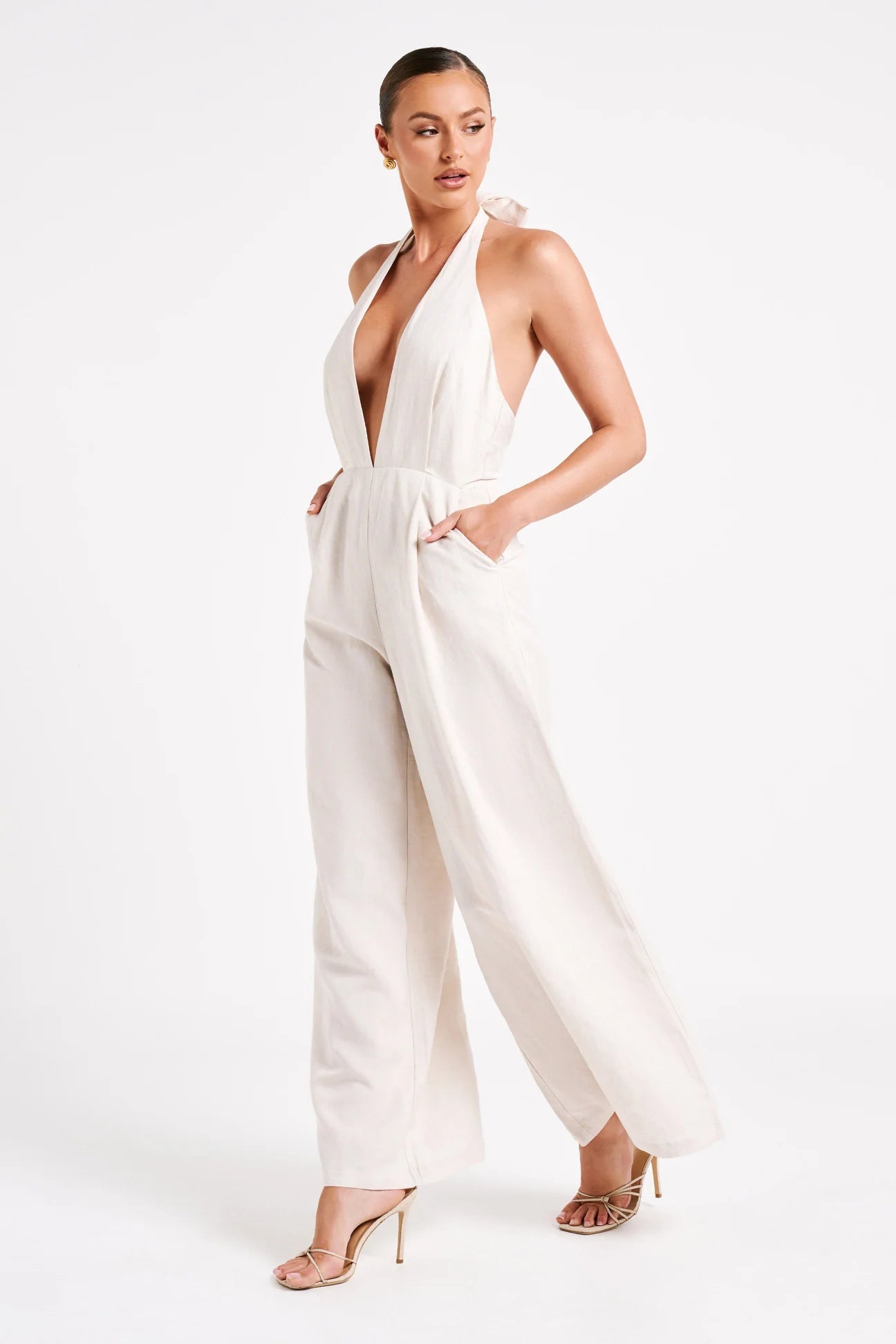 Blanca Linen Halter Jumpsuit