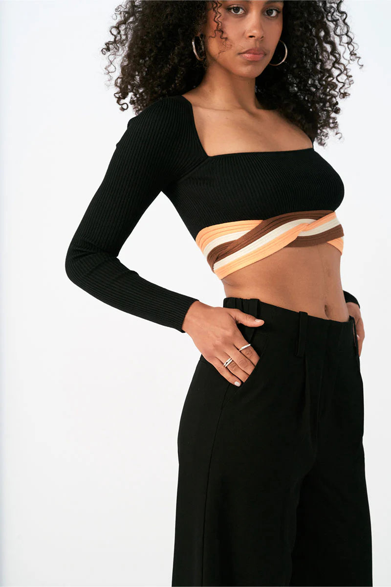 Apricot Knit Crop