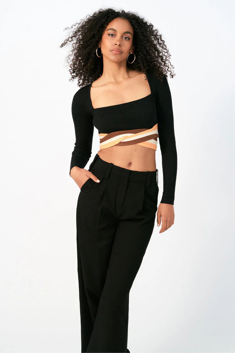 Apricot Knit Crop