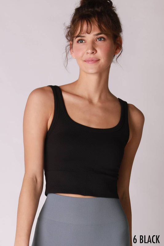 Chevron Ribbed Crop Top